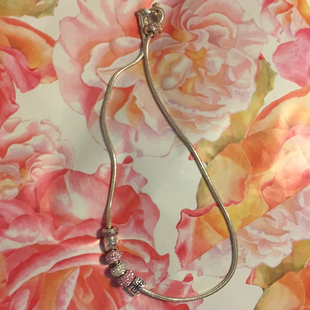 Silver Beaded Necklace NWOT